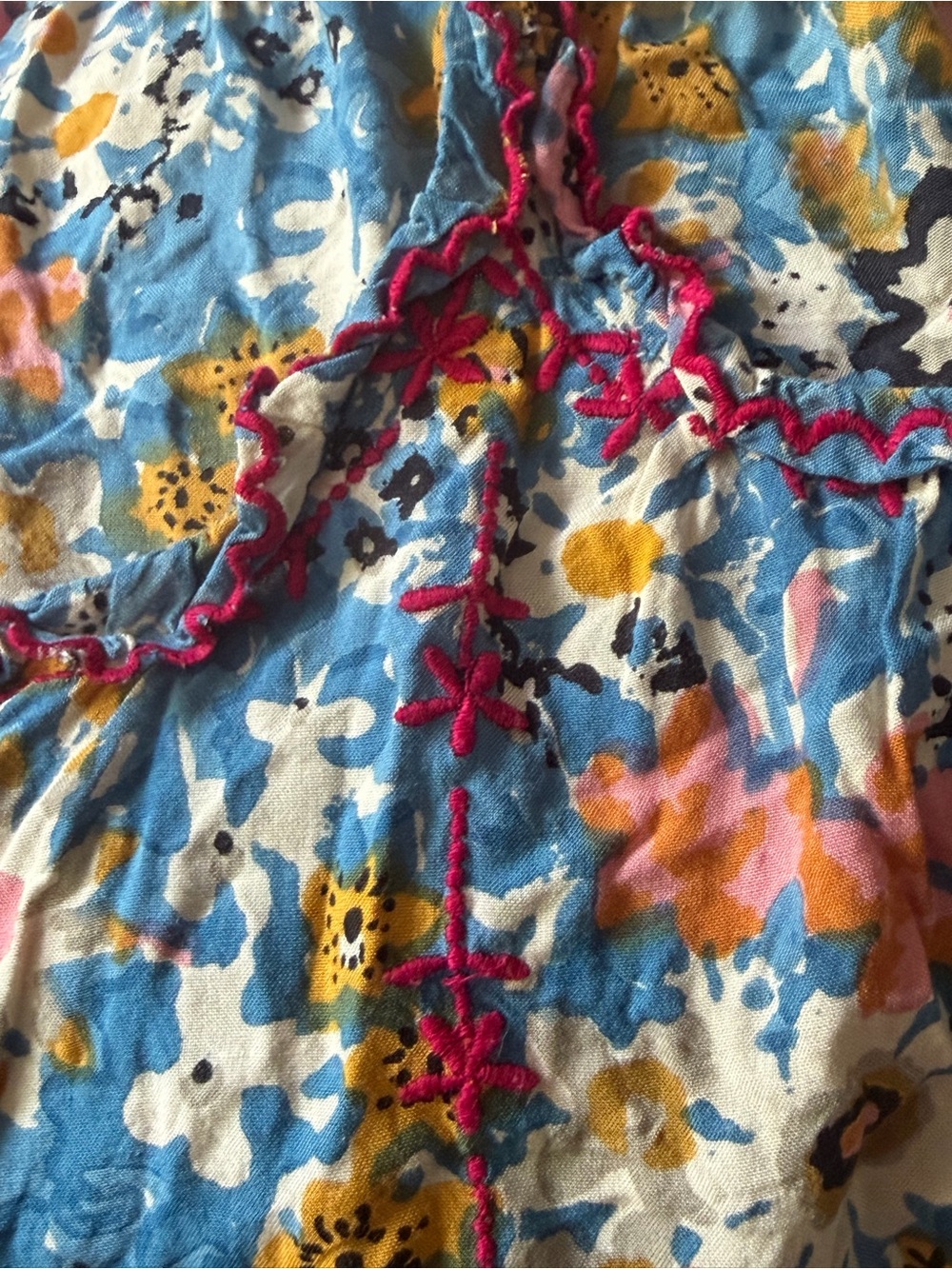 Natural Life Blue Floral Spaghetti Strap Tank Top - Picture 11 of 12